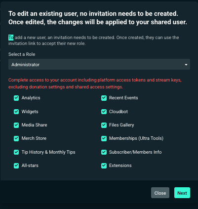 streamlabs desktop add role type